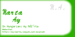 marta ay business card